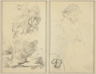 Trees; Sketch of Breton Boy (verso)