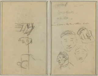 Two Figures and a Bench; Three Studies of Men