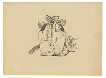 Two Maori Women Squatting Down