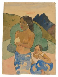 Two Tahitian Women in a Landscape