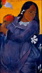 Tahitian Woman Holding a Mango