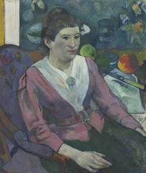 Woman in Front of a Still Life by Cézanne