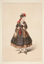 Portuguese Woman. Bodice and silk skirt, ...