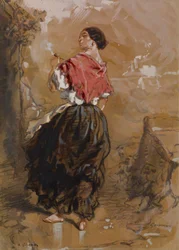 Peasant Girl Smoking