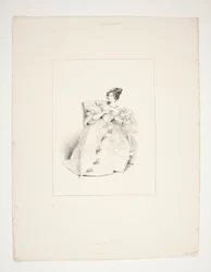 Ball Gown. Jouenne Hairstyle, Nattier Flowers.