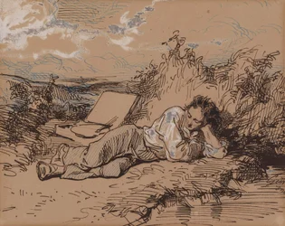 Young Artist Asleep by a Stream