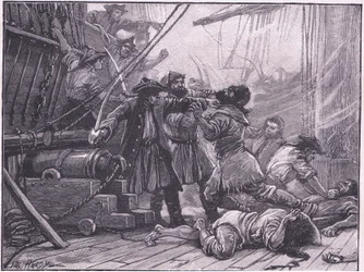 Revenue Cutters Capturing an American Smuggling Vessel