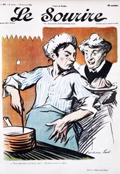 Two domestic cooks at a stove