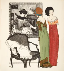 Two Empire Line Dresses from Les Robes de Paul Poiret, pub. 1908