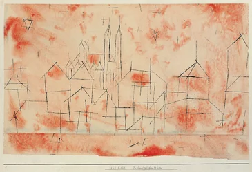 City with gothic cathedral