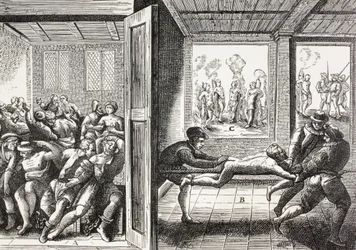 16th Century Propaganda Illustrating Violence of the French Huguenots Against the Catholics in the South of France