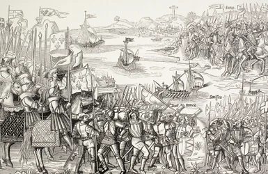 Crusaders Landing at Damietta, Egypt, in 1249