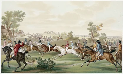 Horse race, early 19th century - in 