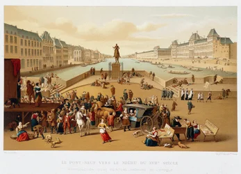 Le Pont Neuf Towards the Middle of the 17th Century, 17th Century - Institutions: Usages et Costumes, France 1590-1700