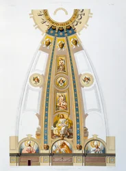 Mosaic Decoration of Great Dome, Chromolithograph from The Vatican and St Peter