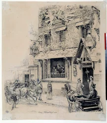 View of the entrance to the Cabaret du Chat Noir