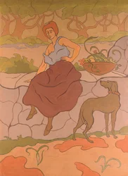 Woman and Dog with a Collar, c.1894-1895