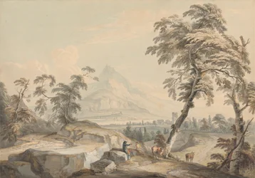 Italianate Landscape with Travelers, No. 1