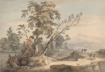 Italianate Landscape with Travellers