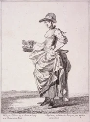 Nosegay and memo book seller, Cries of London