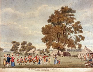 Prostitute Drummed Out of the Camp in Hyde Park, 1780