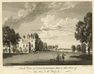 South view of Strawberry Hill, Twickenham, London, the seat of the Honourable Horace Walpole