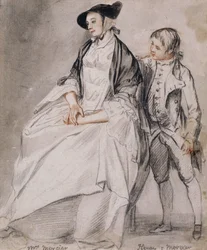 Study of Mrs Mercier seated in a Chair, and her youngest son, Henry Mercier standing behind her