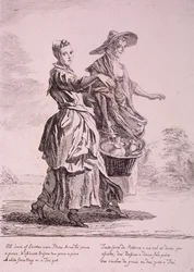 Two Crockery Sellers, Cries of London, 1760