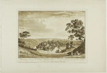 Wynnstay, Seat of Sir Watkin Williams Wynn Bart from a Cottage above the New Bridge over the River Dee, Denbigh Shire
