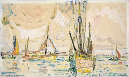 Fishing Boats in the Harbor in Locmalo