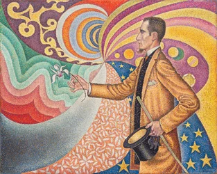 Opus 217. Against the Enamel of a Background Rhythmic with Beats and Angles, Tones and Tints, Portrait of Felix Feneon in 1890