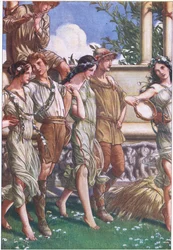 Juno, Ceres and the Masque of the Nymphs and Reaper (illustration from The Tempest)