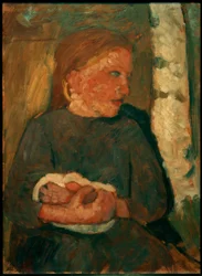Girl with Rabbit in Arm