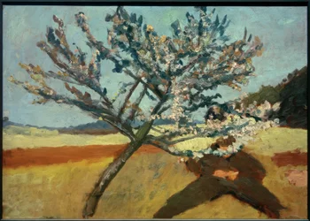 P. Modersohn-Becker, Reclining Man under Blooming Tree