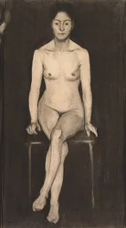 Seated Female Nude (Self-Portrait?)