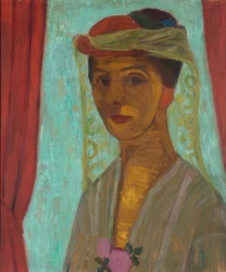 Self-Portrait with Hat and Veil