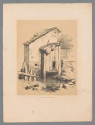 View of a Barn by the Water (series title: Picturesque Views by Paulus Lauters, Etrennes pittoresques pour 1839, par Lauters)