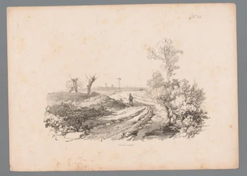 Landscape with Figure with a Walking Stick on a Country Road