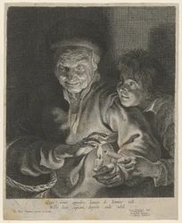 Old Woman and Boy with a Candle