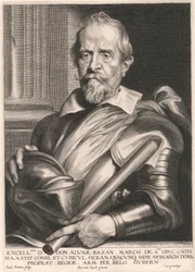 Excellmus. D. Don. Alvar. Bazan. March. de Sta. Cruc. Cath. Ma. a. Stat. Consilet. Cubicul. Ocean. Quacunq, Hisp. Monarch. Domi. Propræf. Regior. Arm. Per. Belg. Gubern.