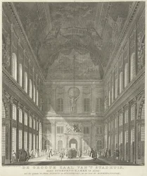 Civic Hall in the Town Hall on Dam Square in Amsterdam (The Great Hall of the Town Hall, Seen from the Aldermen
