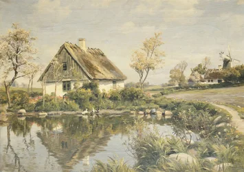 A Cottage by a Pond