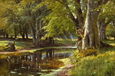 Peder Mønsted, Summer Day by the Forest Stream