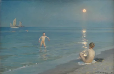 Boys Bathing at Skagen. Summer Evening
