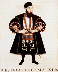Estevao Da Gama, miniature from Brieve Tratado or Epilogo dos Vizos-Reys de India