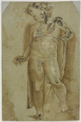 Putto Holding Flowers