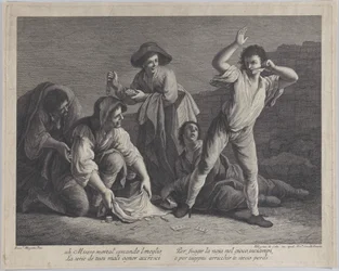 A group of people gambling, 1770-1800