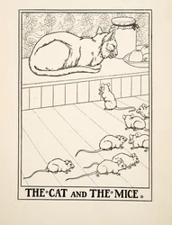 The Cat and the Mice, from A Hundred Fables of Aesop, pub.1903