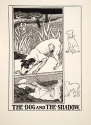 The Dog and the Shadow, from A Hundred Fables of Aesop, pub.1903