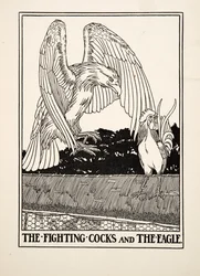The Fighting Cocks and the Eagle, from A Hundred Fables of Aesop